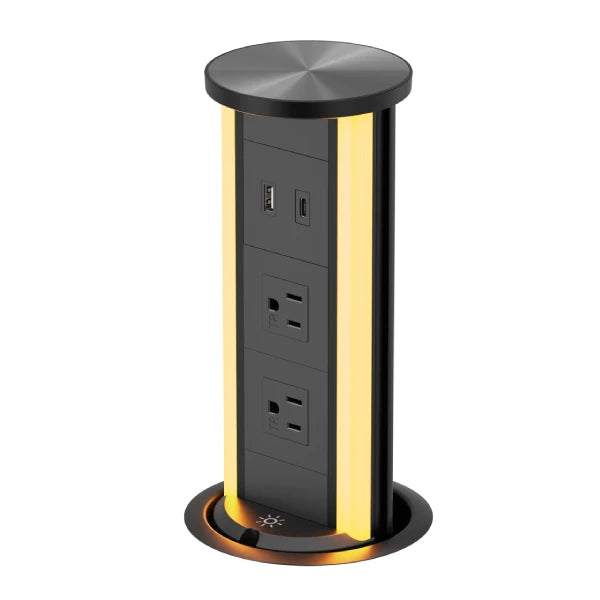 Pop Up Outlet with Light & 65W USB-C